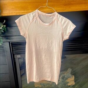 lululemon Pink Crew Neck Short Sleeve T-Shirt